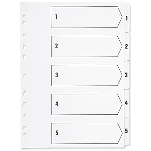 Image of Q-Connect 1-5 Index Multi-punched Polypropylene White A4