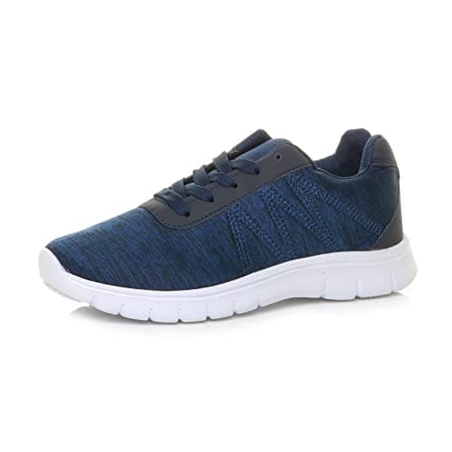 Image of AJVANI lace up Comfort Memory Foam Trainers Sneakers Plimsolls Size 5 38 Navy