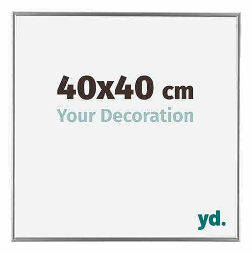 Image of Your Decoration - Picture Frame 40x40 cm - Silver High Gloss - Decorative Wall Frame in Plastic with Antireflection - Frame 40x40 - Evry