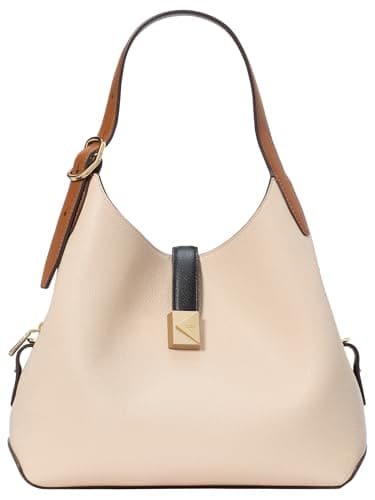 Image of kate spade new york Women's Deco Colorblocked Pebbled Leather Medium Crossbody Tote, Milk Glass Multi, One Size