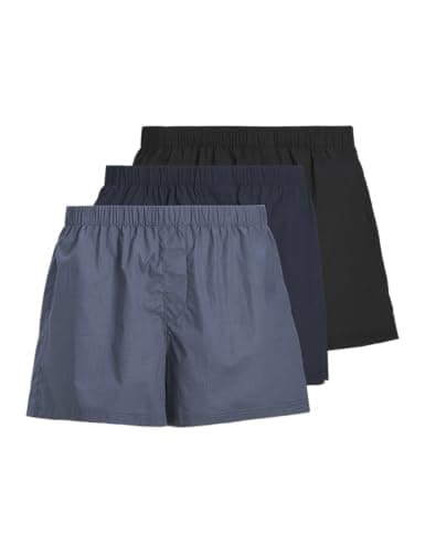 Image of JACK & JONES Mens Jacmilano Noos Woven Boxer Shorts (Pack Of 3), Vintage Indigo, M UK