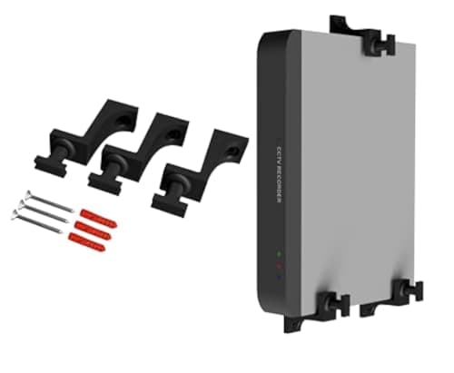 Image of Mars Outpost Universal Mounting Brackets Under Desk/Wall Mount for DVR NVR CCTV Hikvision Hilook Dahua Swann Modem Router Network Switch Console DVD Amplifier Receiver Mini PC Made in UK (30mm-50mm)