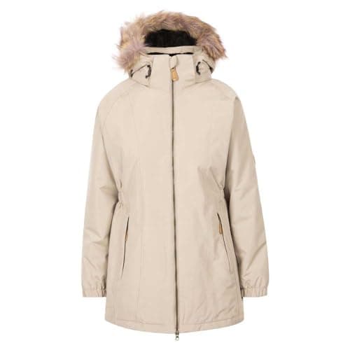 Image of Trespass Womens Celebrity Insulated Longer Length Parka Jacket XS Oatmilk