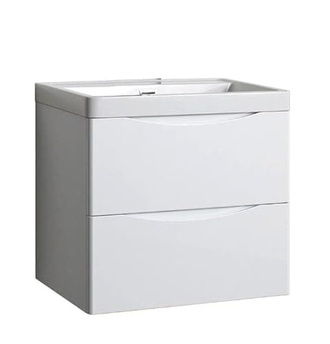 Image of dirty pro tools White Wall Mounted Bathroom Vanity Unit Storage Cabinet with Basin Fully Assembled and Cabinets High Gloss Cloakroom (700mm Vanity and Basin)