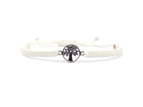Image of Storela Handmade Silver Plated Tree of Life Bracelet Personalized Braided Charm Bracelet Perfect for Womens & Men Ideal for a Friendship Bracelet, Anniversary, Friends Gift & Festival Accessories