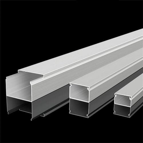 Image of Aluminium alloy square cable tray; 3-piece surface-mounted metal cable tray, 1-metre-long decorative cable duct for cable management(40 * 40 * 0.8mm)