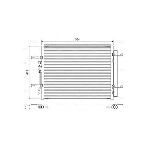 Image of VALEO 822628 Air conditioning condenser with dryer, Aluminium, 412mm