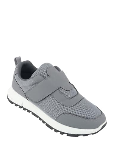 Image of Pegasus Men's Wide Fit Touch Fasten Trainers, Breathable Memory Foam Comfort Shoes, Supportive Flexible Sole Charcoal 12