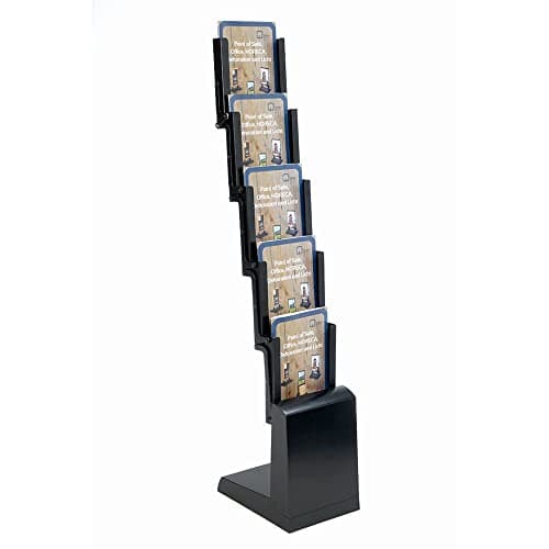Image of DISPLAY SALES A4 brochure holder 5 x DIN A4 Foldable in black | Leaflet display stands | Leaflet holder Aluminium and black sheet steel | brochure stand incl. Nylon Carry Bag