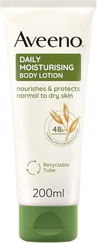 Image of Aveeno Daily Moisturising Body Lotion (1x 200ml), Hydrating Lotion Enriched with Nourishing Colloidal Oatmeal, Gentle Body Moisturiser Suitable for Sensitive and Dry Skin