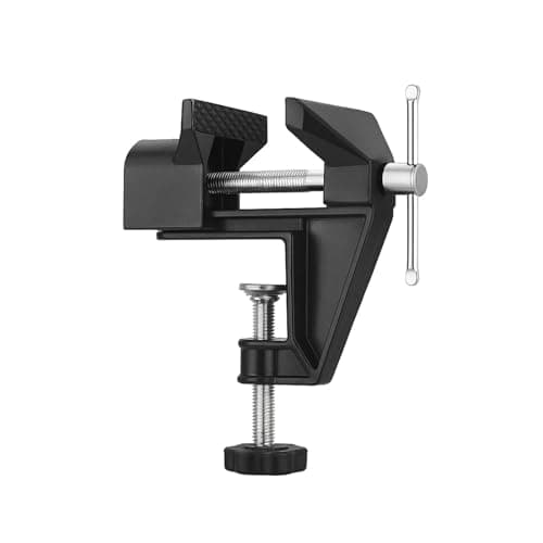 Image of CROWNSHOP Bench Vice 360° Swivel Base Vices forWorkbench Portable Universal Workshop Clamp Adjustable Mini Table Bench Vice Clamp for Workshop Factory (Black)