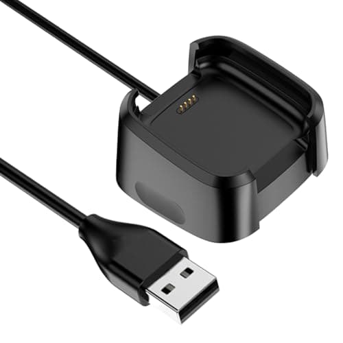 Image of Charger for Fitbit Versa 2 (Not for Fitbit Versa/SE/Lite) Charging Cable Stand Station Replacement USB Charger Dock for Versa 2 Smartwatch,100cm, Black
