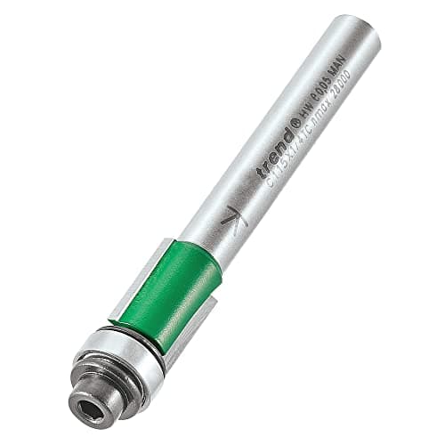 Image of Trend CraftPro Self-Guided Trimmer Router Cutter Bit, 1/4 Inch Shank, 9.5mm Cut Diameter & 12.7mm Cut Length, Tungsten Carbide Tipped, C115X1/4TC