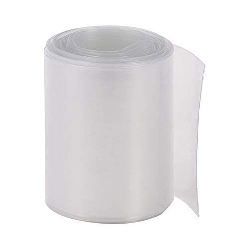 Image of Othmro 1pc 26650 Battery Wraps, 43mm Width Flat PVC Heat Shrink Tubing Battery Insulating Cover Protective Sleeve for 26650 Battery Cover, 2m Length (Transparent)