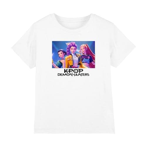 Image of K-Pop Demon Hunters - Heroic Huntrix Huntr/X Kids T Shirt, White, 3-4 Years