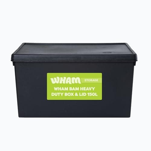 Image of Wham Bam 150L Heavy Duty Box with Lid | Eco-Friendly Storage | Ideal for Tools, DIY & Outdoor Gear | 100% Recycled Plastic | Made in UK