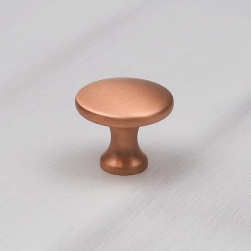 Image of Handle & Home 30mm Satin Copper Cabinet Knob Rose Gold Round Cupboard Door Drawer Furniture Pull
