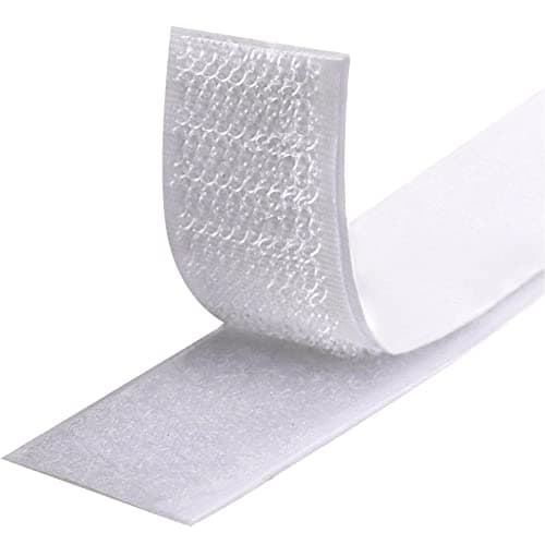 Image of Fesoar Hook and Loop Strip Tape, Double Sided Self Adhesive Sticky Back Fastening Tape (20 mm x 8 m, White)