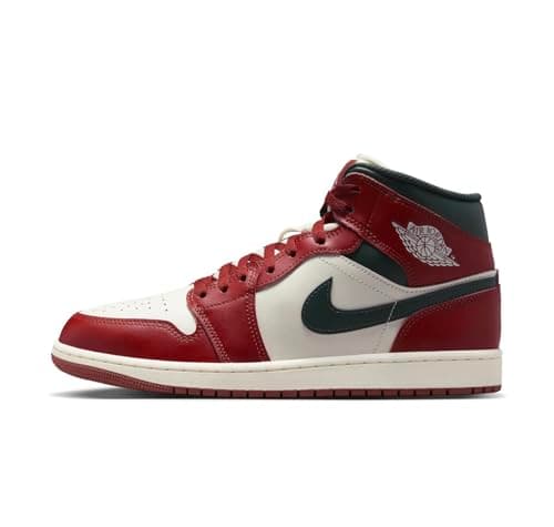 Image of NIKE Air Jordan 1 Mid Men's Trainers DQ8426 (Sail/Redstone/Midnight Green 105) UK 9 (EU 44)
