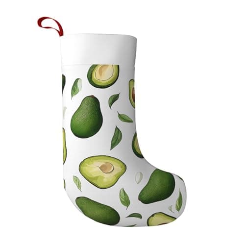 Image of WXWJSHMGC Funny Cartoon Avocados Print 18 Inch Christmas Stocking Fireplace Hanging Xmas Stockings For Decorations Holiday Party 