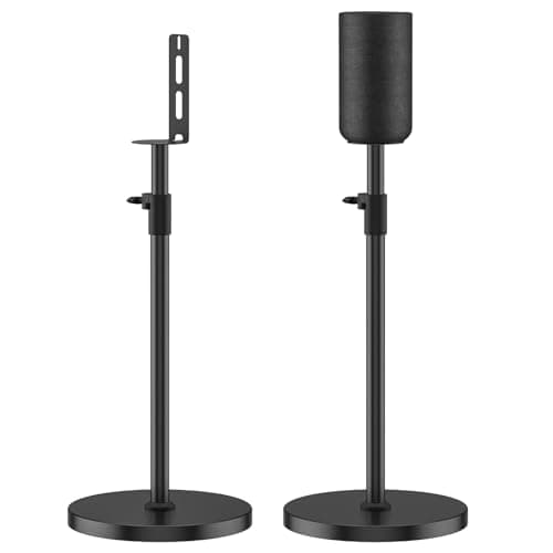 Image of Adjustable Height Speaker Stands for Sony SA-RS5 Wireless Rear Speaker Stand - Heavy-Duty Floor Speaker Stands Pair for Sony SA-RS5 Speaker Stands with Cable Management