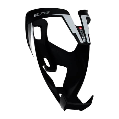 Image of Elite Vico Carbon Bottle Cage Mat White Graphic – Ultra Lightweight Carbon Fibre Bike Bottle Holder – WorldTour Pro Choice – For Road Bike, MTB & Gravel Cycling