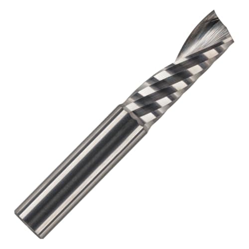 Image of Rennie Tools - 8mm Cutting Diameter x 32mm Flute x 8mm Shank Single Flute (O Flute) Solid Carbide Up Cut Spiral Router Cutter Bit For ACM Aluminum Acrylic PVC MDF Plastic Endmill/End Mill