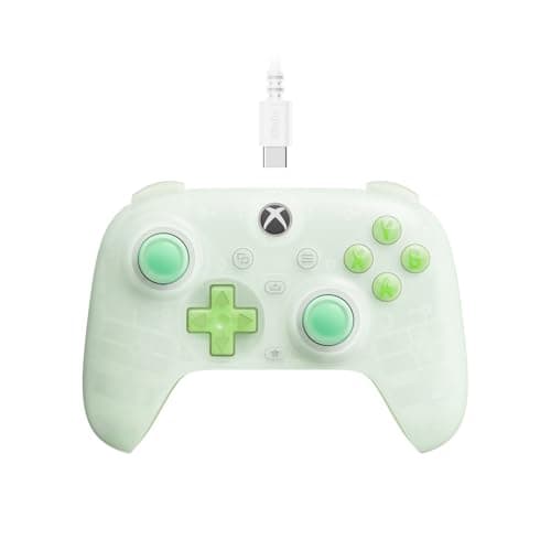 Image of 8Bitdo Ultimate Mini Wired Controller for Xbox with RGB Lighting Fire Ring, Hall Effect Joysticks and Triggers, for Xbox Series X|S, Xbox One, Windows 10/11 - Officially Licensed (Translucent Green)