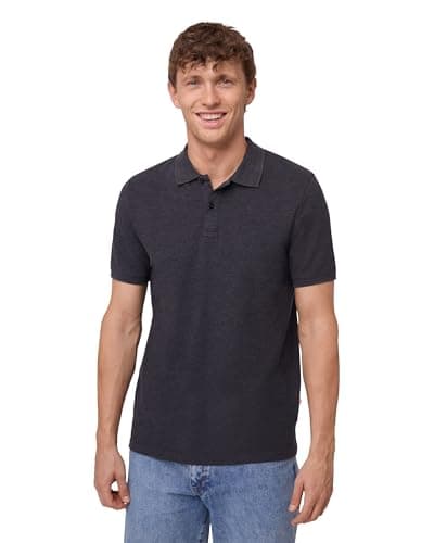 Image of DANISH ENDURANCE Polo Shirts for Men Adult, Organic Cotton Polo Shirt, Short Sleeve, 1 or 2 Pack, Dark Grey Melange, M
