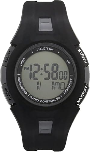 Image of Acctim Alarme Radio Controlled Watch Black Digital Sports Watch