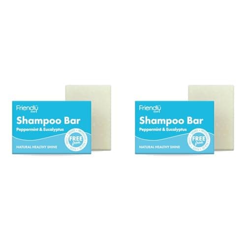 Image of Handmade Natural Peppermint & Eucalyptus Shampoo Bar - Refreshing, Rich, Nourishing 95g (Pack of 2)