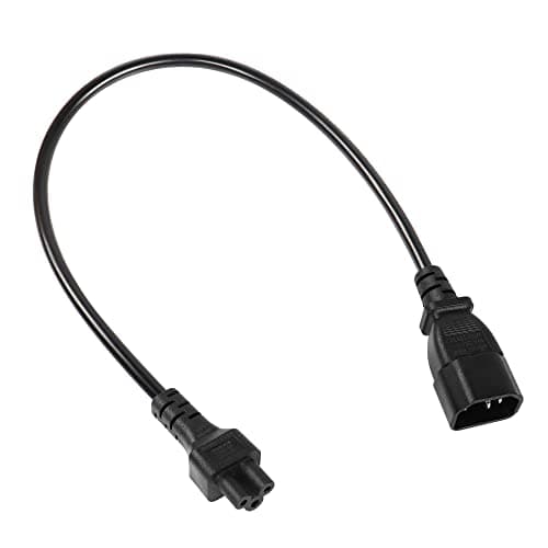 Image of RIIEYOCA C14 to C5 Power Plug Cable, IEC 320 C14 Male to C5 Female Adapter, 1.6FT/0.5M, Black, 10A 250V, Perfect for Laptops, VCRs, Computers, Monitors & More