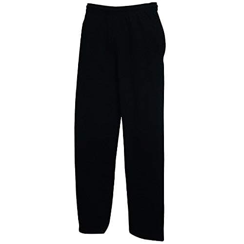 Image of Fruit of the Loom Mens Open Hem Jog Pants/Jogging Bottoms (L) (Black)