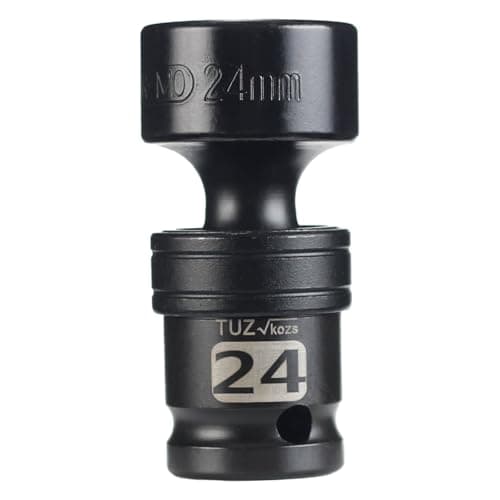 Image of 1/2" Universal Joint Socket.1/2-Inch Drive Shallow Impact Universal Joint Swivel Socket.Chrome Molybdenum Steel.6 Point, Metric 24mm