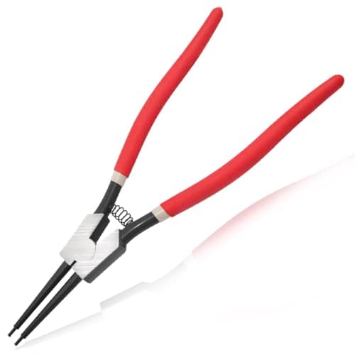 Image of LEONTOOL 13-Inch Snap Ring Plier Heavy Duty External Circlip Pliers Straight Jaw Tip Diameter 0.12" for Installing Removing Retaining Ring