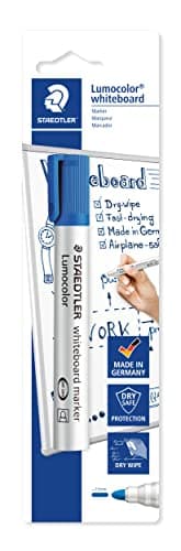 Image of STAEDTLER 351-3 BKDA Lumocolor Whiteboard Marker, Bullet Tip 2.0mm Line Width - Blue (Pack of 1)