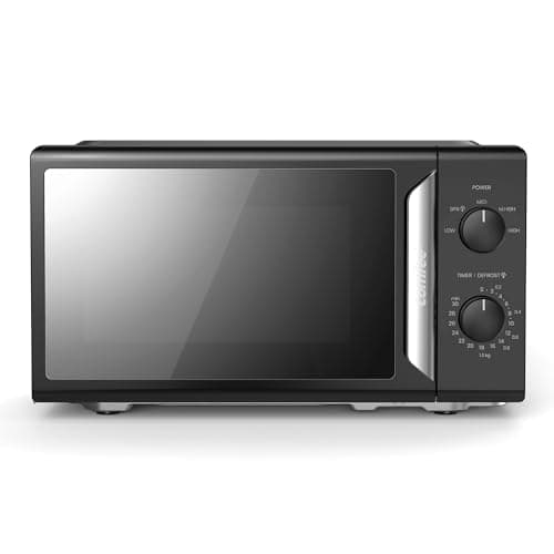 Image of COMFEE' 19L 700W Black and Mirror Mini Microwave Oven, Compact Design, InverTech and Quick Defrost Function, 5 Cooking Power Levels with Kitchen Manual Timer - Mirror Design CMO-MP012ND(MB)