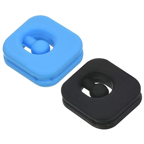 Image of PATIKIL Tennis Vibration Dampener, 2 Pack Square-shaped Silicone Shock Absorber Racket String Damping for Tennis Racquet, Black, Blue