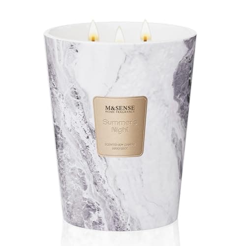 Image of M&SENSE Scented Candles Gifts for Women 990g Summer Night 3-Wick Natural Soy Wax Large Candles 150H Long Burning Aromatherapy Candles Gift for Men, Perfect Halloween Christmas Wedding Gifts