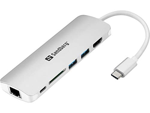 Image of Sandberg USB-C Dock 5 in 1 | Docking Station USB-C to HDMI LAN SD USB | USB C Multiport Adapter | Powered with USB-C | USB 3.0 Hub | Compatible with Windows 11/10/8/7/Vista and MacOS