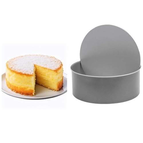 Image of Pluto Packaging Oven Safe 23cm Loose Base Non-Stick Steel Round Baking Cake Tin (1)