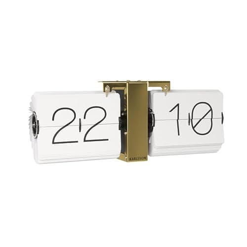 Image of Karlsson KA5601WH Flip Watch No Case White, Brass Metal Stand, White, 8.5 x 36 x 14 cm, Wit