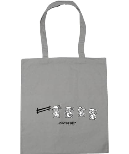 Image of Hippowarehouse Counting Sheep Tote Shopping Gym Beach Bag 42cm x38cm, 10 litres