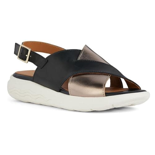 Image of Geox Women's D Spherica Ec5 CSport Sandals, Black (Black Leather), 5 UK