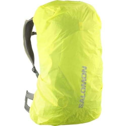 Image of Salomon RAIN COVER MEDIUM Waterproof Ultra-Light Pack Cover, Adjustable Fit for 25-40L Bags, Bright Yellow Weather Protection, Reflective Design