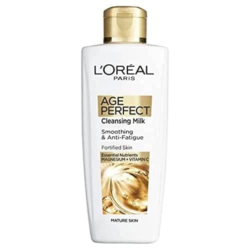 Image of L'Oreal Paris Age Perfect Smoothing & Anti Fatigue Vitamin C Cleansing Milk, Looks Clearer and Feels Smoother with a Lasting Sensation of Freshness & Comfort, 200 ml