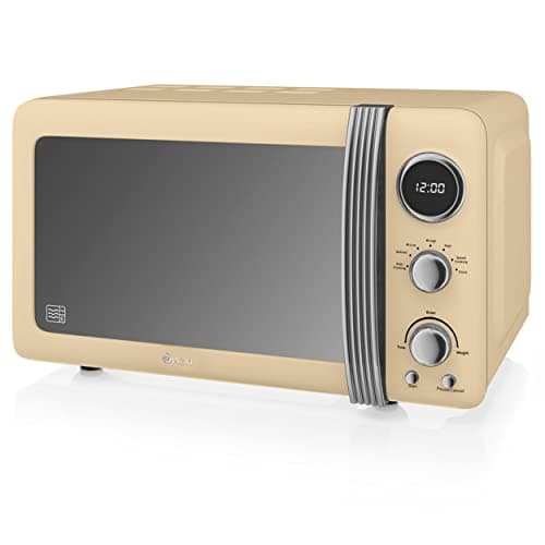 Image of Swan Retro Digital Microwave Cream, 20 L, 800 W, 6 Power Levels Including Defrost Setting, SM22030CN