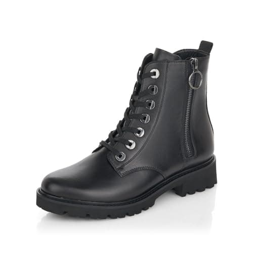 Image of Remonte Women Ankle Boots D8671, Ladies Lace-up Ankle Boot,Removable Insole,Low Boots,Short Boots,lace-up Boot,Zipper,Schwarz,40 EU / 6.5 UK