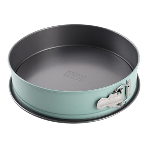 Image of The Great British Bake Off Springform Cake Tin for Baking, Cheesecake Tin, Large Round Spring Form Pan, Non Stick Coated Carbon Steel in Duck Egg Blue, Loose Base, 26cm x 7cm
