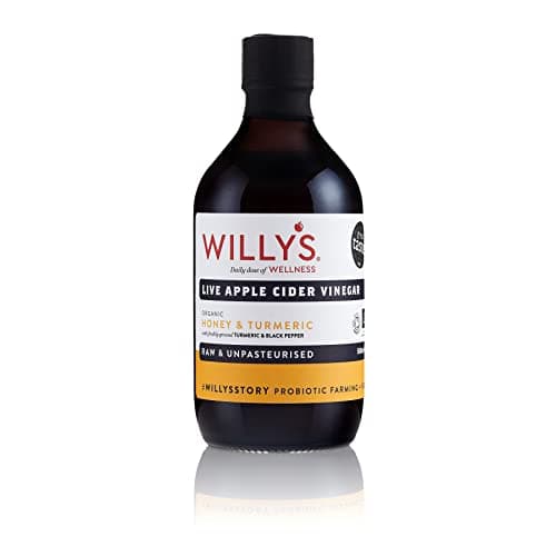 Image of Willys Org Apple Cider Vinegar with Honey Turmeric & Pepper 500ml (Pack of 2)